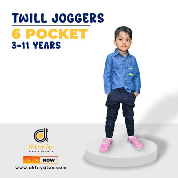 Cargo Twill Joggers Pant-Navy Blue (2-11 Years )