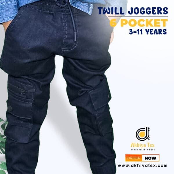 Cargo Twill Joggers Pant-Navy Blue (2-11 Years ) - Image 3